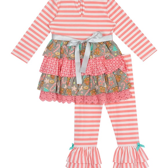 Baby Girls Tiered Ruffled
Multi Top and Ruffled leggings set - Picture 2 of 4